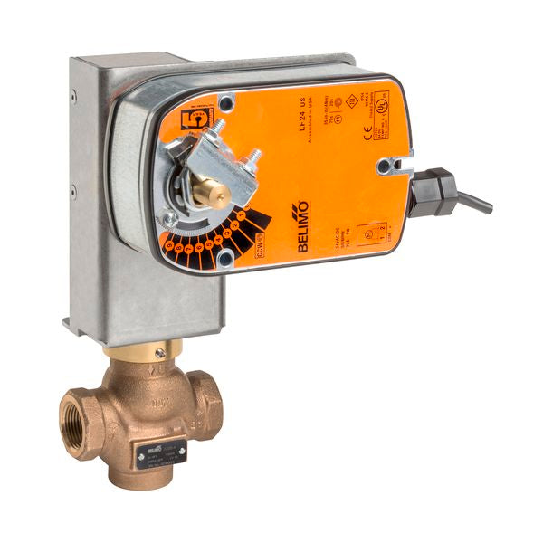 Belimo Globe Valve 1" 2-way Cv10 Actuator Spring-return 120 V ON/OFF SPDT