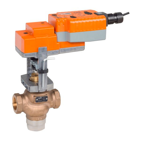 Belimo Globe Valve 1¼" 3-way Cv20 Actuator Fail-safe 24 V Modulating