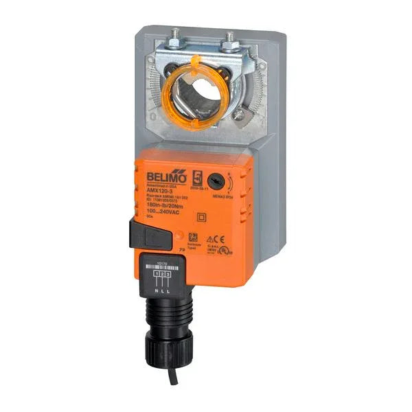 Belimo 20Nm non-fail-safe damper actuator mounted on HVAC duct controlling airflow in commercial ventilation systems
