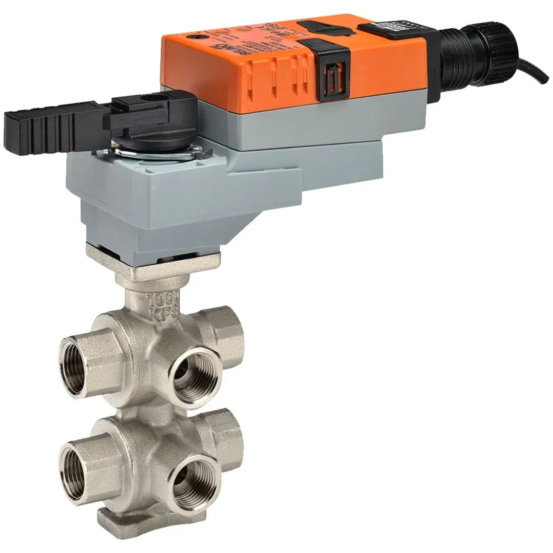 Valve Sets - Belimo CCV ¾" 6-way Cv4.9 Cv4.7 Actuator Nonfail-safe 24V Modulating