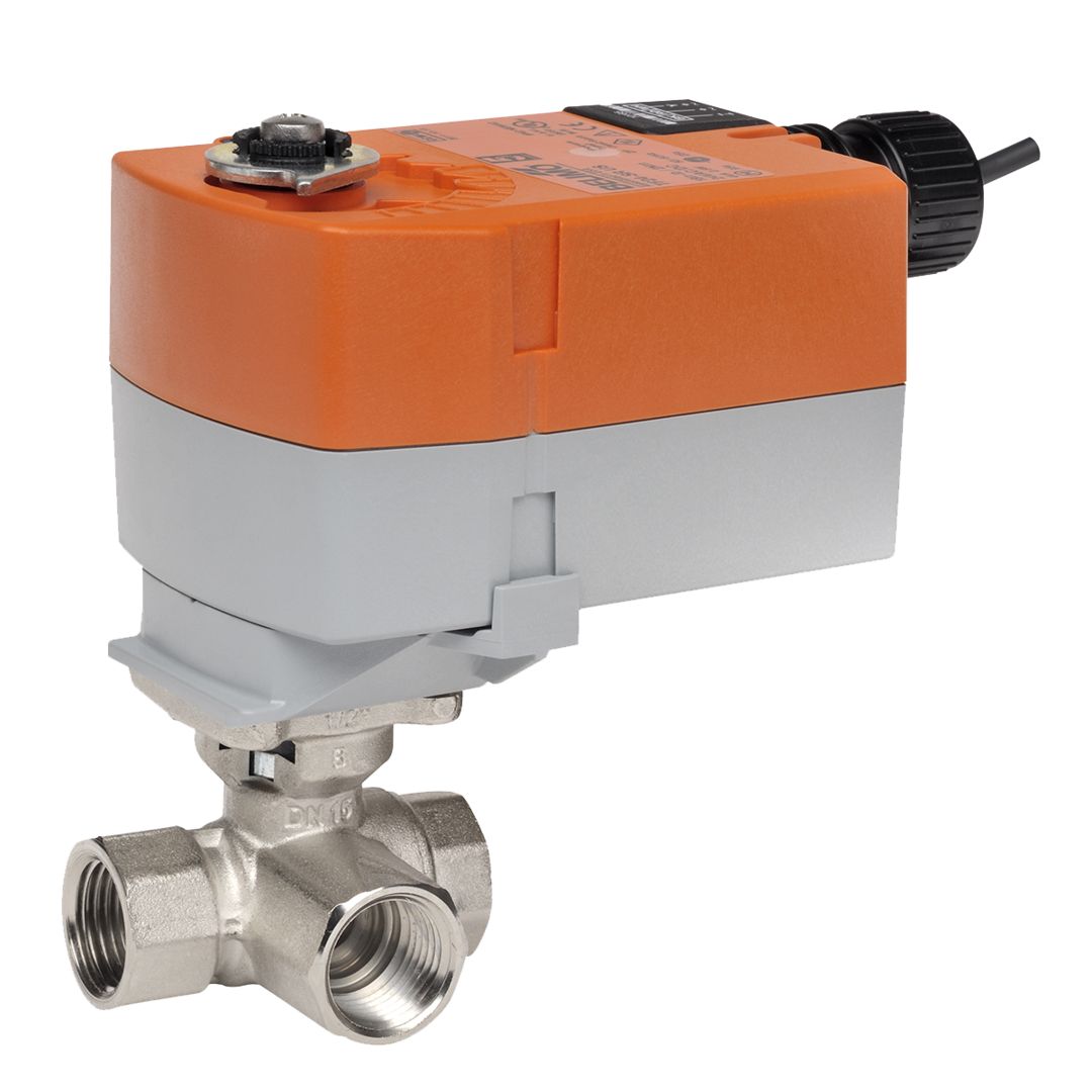 Belimo CCV ½" 3-way Cv1.2 Actuator Spring-return 24V 1xSPDT Modulating