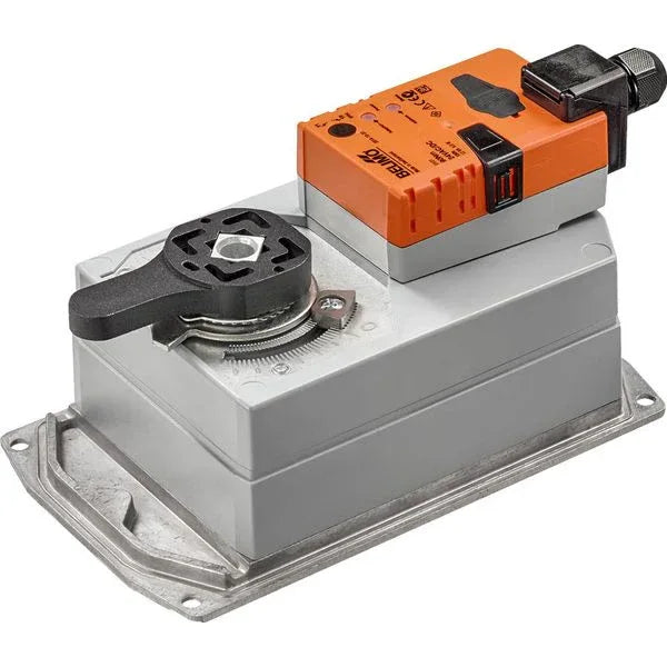 Belimo DR Series IP54 24V nonfail-safe valve actuator mounted on piping for water HVAC control systems