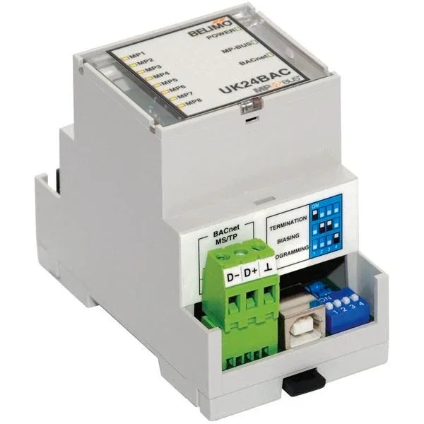 Accessories - Belimo Gateway MP-Bus to BACnet MS/TP UK24BAC HVAC Control Parts HVAC