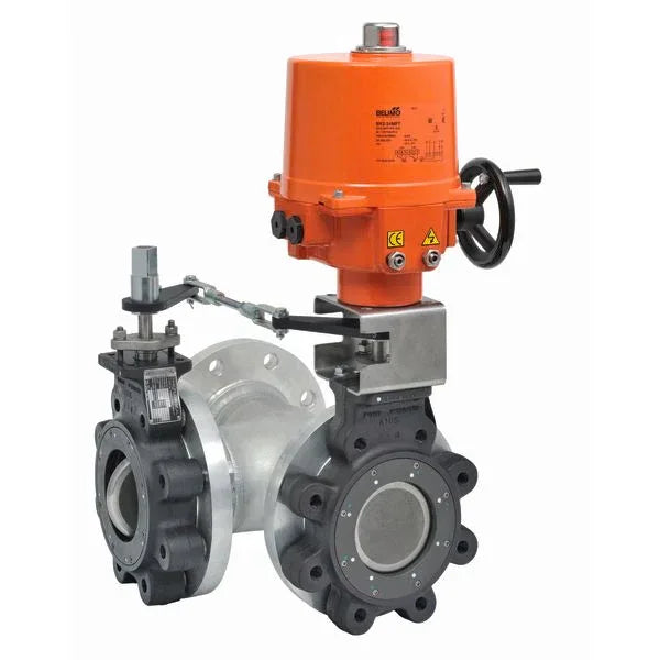 Valve Sets - Belimo Butterfly Valve 8" 3-way Cv 2064 Actuator Non-FS 24V ONOFF Float SPDT