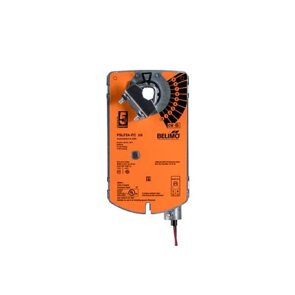 Belimo 3.5Nm 24V spring-return fire smoke actuator mounted on HVAC air damper for safety applications