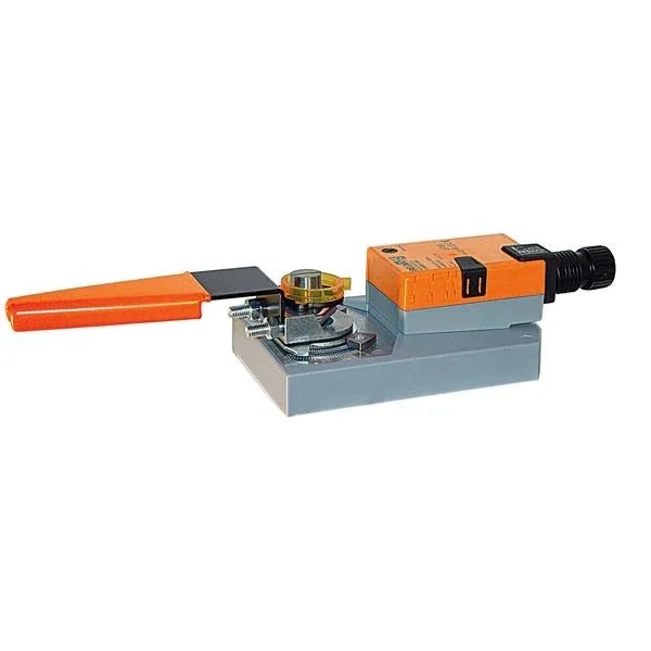 Belimo GMCX120-SR-T-X1 modulating actuator mounted on valve for water flow regulation in HVAC systems