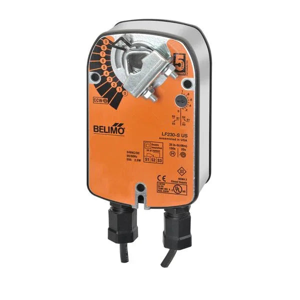 Damper Actuators - Belimo Damper Actuator 35 in-lb 4Nm Spring-return 230VAC ON/OFF 1xSPDT