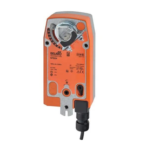 Damper Actuators - Belimo Damper Actuator 90 in-lb 10 Nm Spring-return 24V ON/OFF NFB24