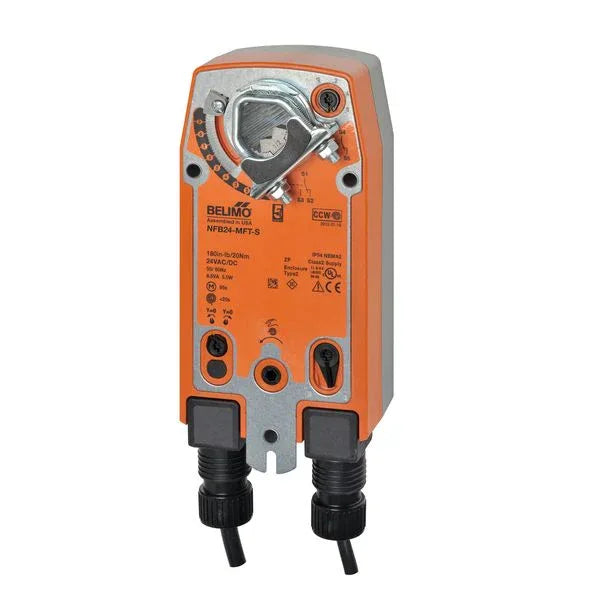 Damper Actuators - Belimo NFB24 Damper Actuator 10Nm Spring-return 24V SPDT MFT/Program