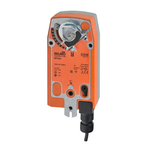 Damper Actuators - Belimo Config Damper Actuator 90 in-lb 10Nm Spring-return 24V ON/OFF