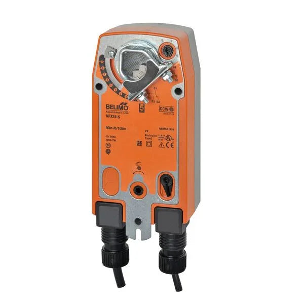 Damper Actuators - Belimo Config Damper Actuator 10Nm Spring-return 24V ON/OFF SPDT HVAC