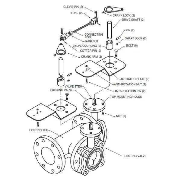 Accessories - Belimo Valve Linkage Keystone Butterfly Valves with Belimo Actuators