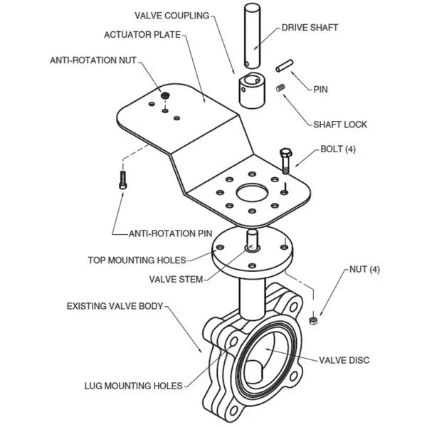 Accessories - Belimo Valve Linkage for Nibco Butterfly Valves with Belimo Actuator
