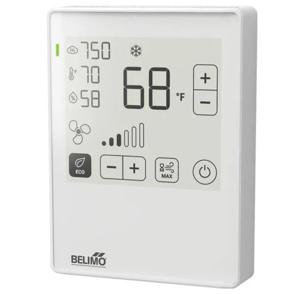 Sensors - Belimo Room Sensor Humidity Temperature NFC Touch Display RAL9003 HVAC