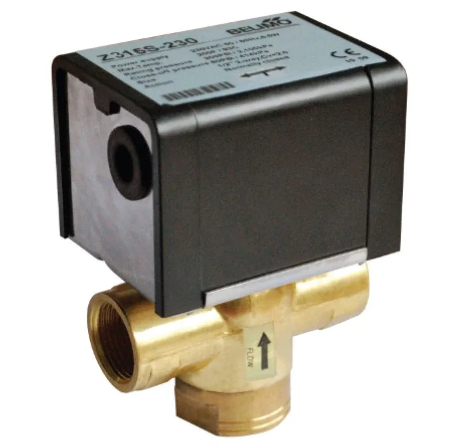 Valve Sets - Belimo ZoneTight QCV ½" 3-way Cv2.7 CQ Actuator Fail-safe 100-240V ON/OFF