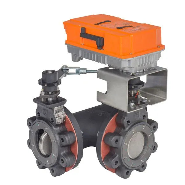 Valve Sets - Belimo Butterfly Valve 4" 3-way Cv451 Actuator Non-FS 24-240 V SPDT IoT MFT/P