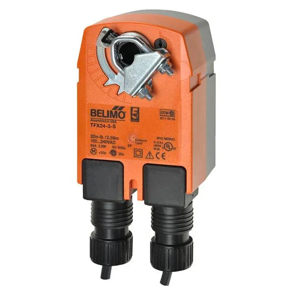 Damper Actuators - Belimo Config Damper Actuator 22 in-lb 2.5Nm Spring-return 24V Float SPDT