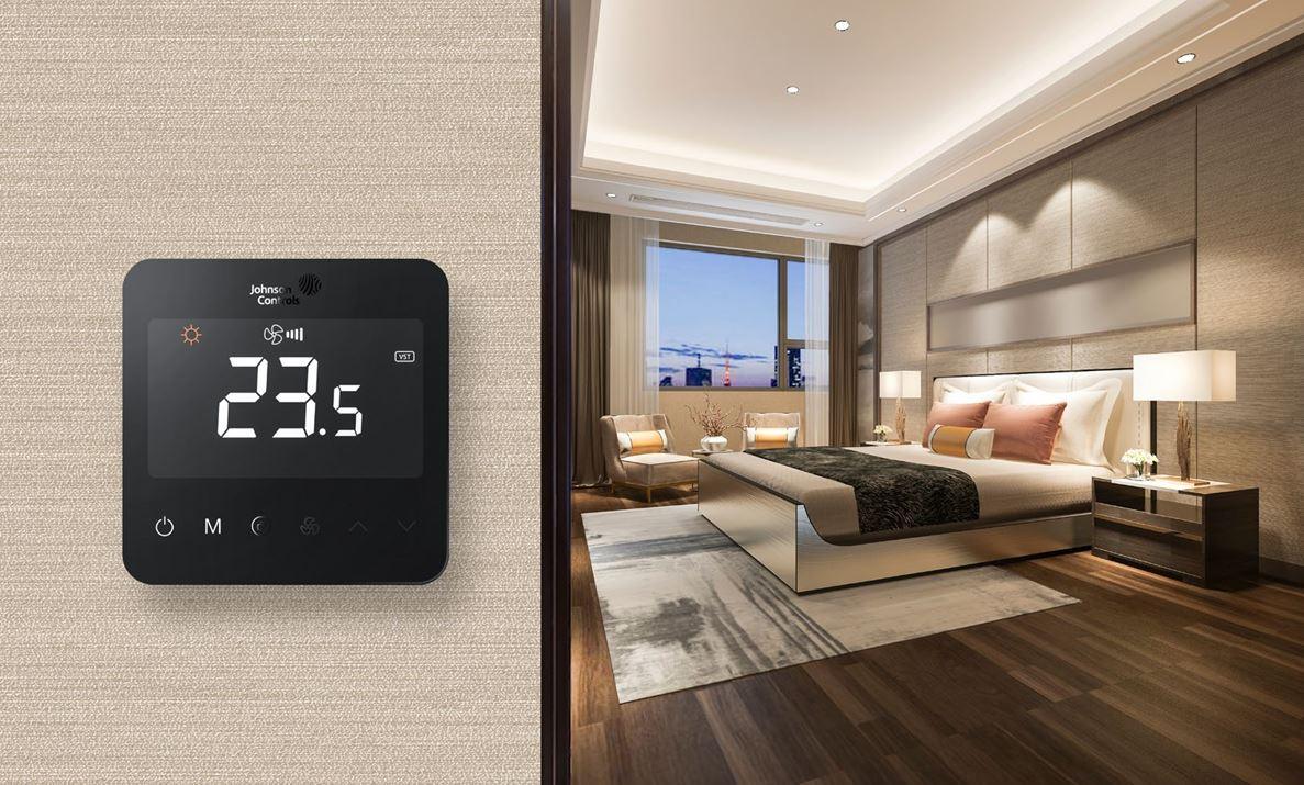 Switches - Johnson Controls Digital FCU Thermostat 4-pipe LCD ECM Fan Speed Remote Sensor Modbus