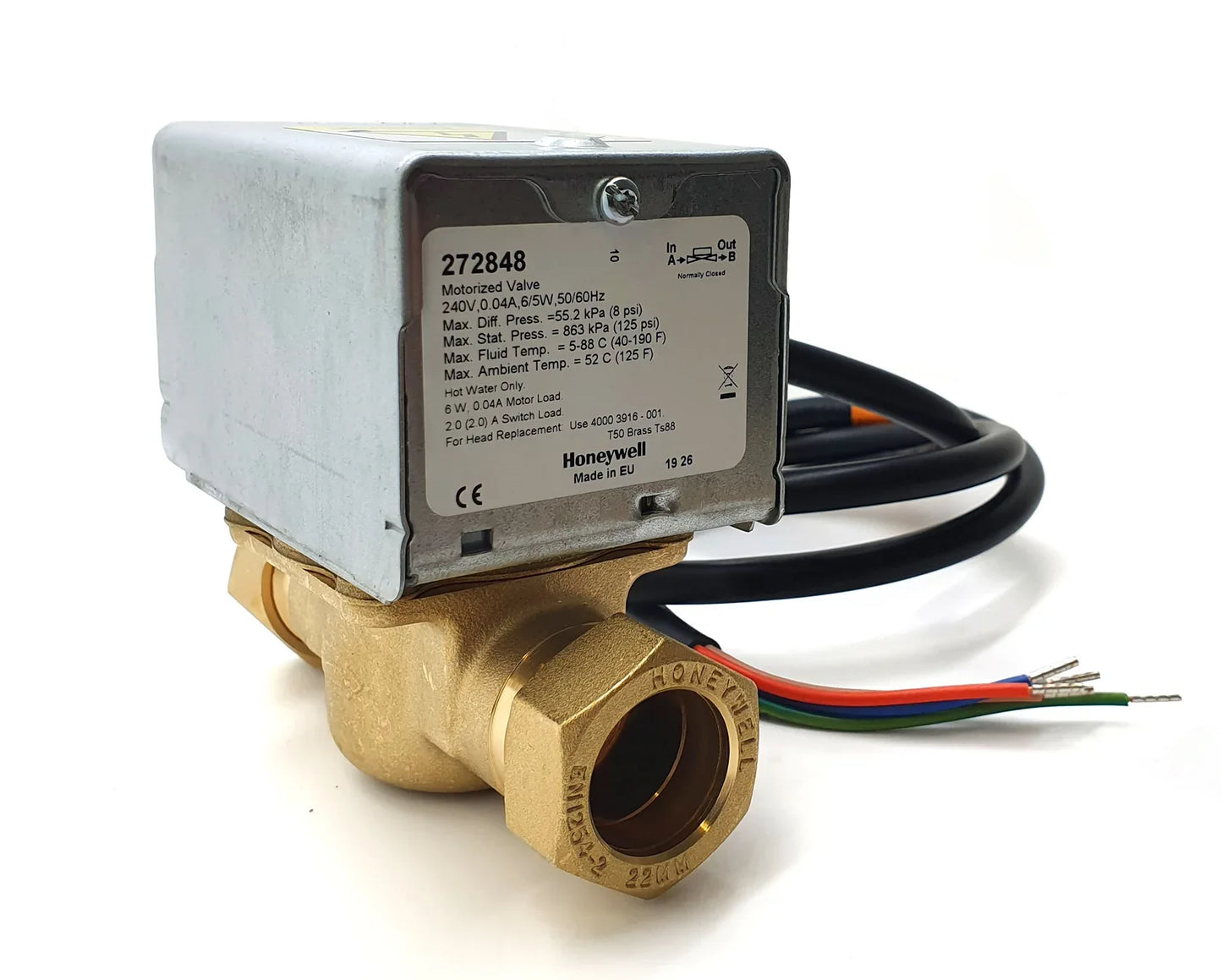 Valve Actuators - Honeywell ¾" 2-way Spring-return FCU Valve & Actuator 220VAC V4043A1720B