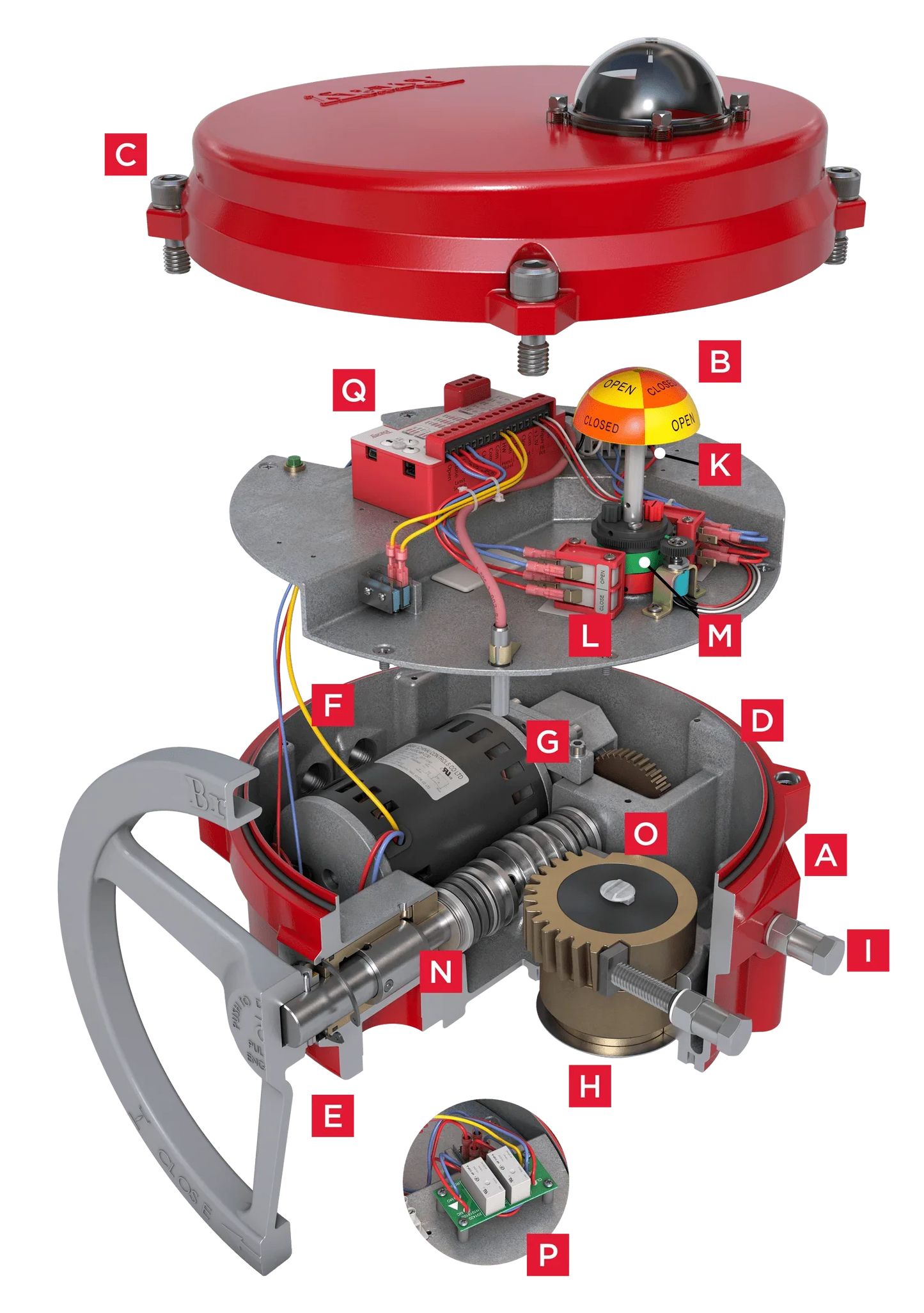 Valve Actuators - Bray 226Nm Electric ON/OFF Valve Actuator End Switches Handle 220V HVAC
