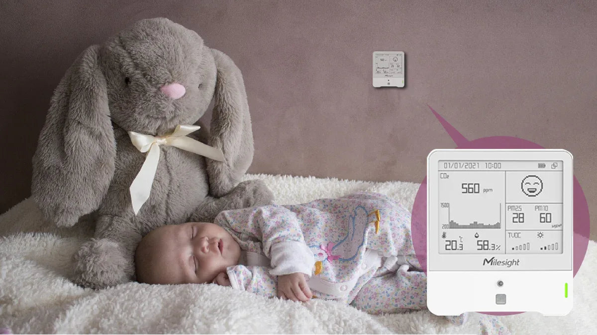 Sensors - Milesight Battery Indoor Environment Monitor LoRa IAQ IEQ PM2.5 PM10 eInk