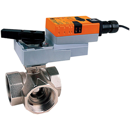 Belimo Ball Valve 2" 3-way Cv87 Actuator Nonfail-safe 24V MFT/Program