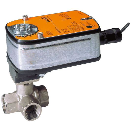 Belimo Ball Valve ¾" 3-way Cv12.8 Actuator Spring-return 24V ON/OFF