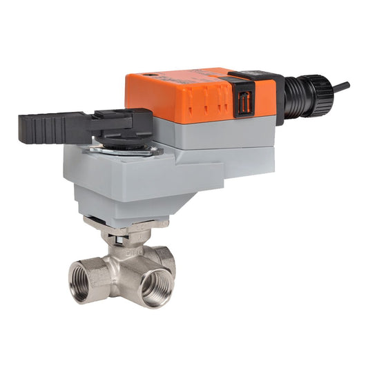 Belimo CCV ¾" 3-way Cv24 Actuator Nonfail-safe 24V 0-20V PhC Modulating
