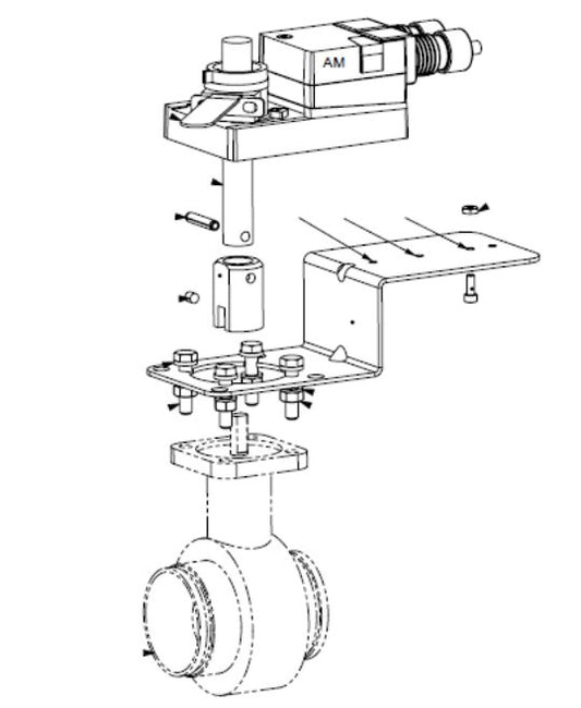 Belimo Valve Linkage 2-way 1.5" VIC 726 Ball Valve Belimo Actuator AF/AM/GM