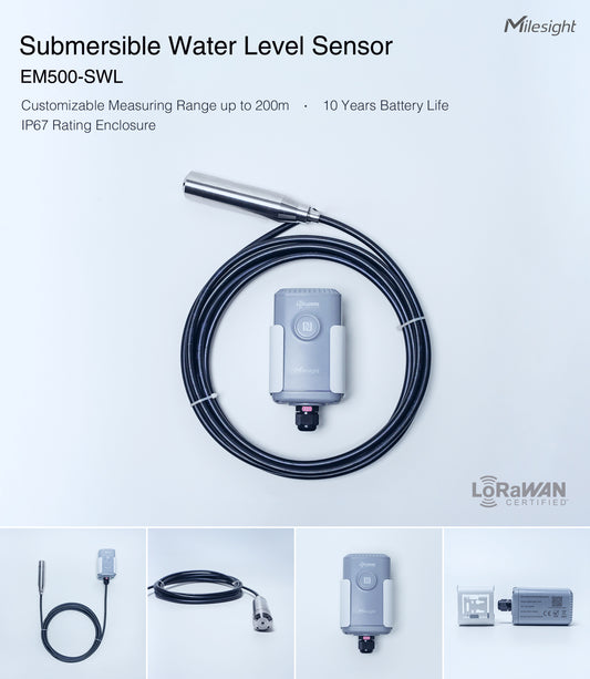 Milesight IP67 Submersible Water Oil Liquid Level Sensor LoRa EM500-SWL