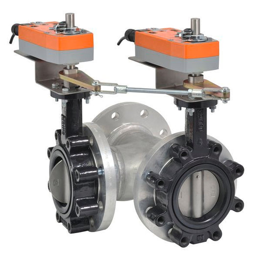 Belimo Butterfly Valve 2½" 3-way Cv196 Actuator Spring-return 24V SPDT MFT/P