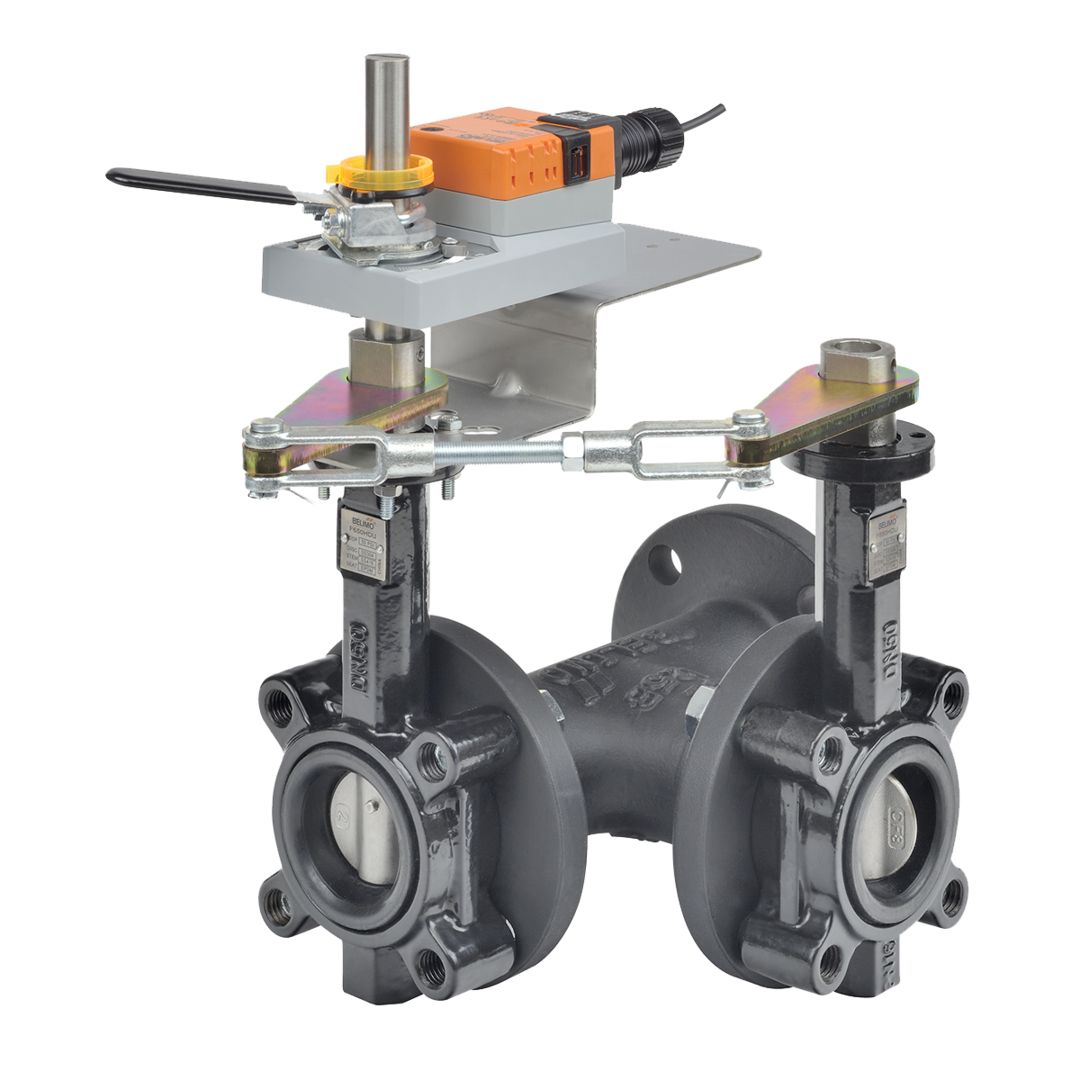 Belimo Butterfly Valve 2" 3-way Cv115 Actuator Nonfail-safe 24V MFT/P