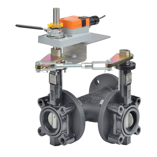 Belimo Butterfly Valve 2" 3-way Cv115 Actuator Non-FS 24V ON/OFF Float