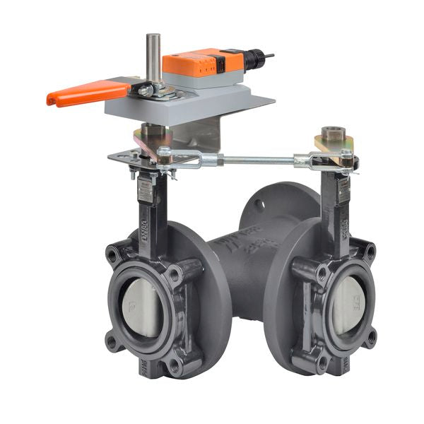 Belimo Butterfly Valve 2½" 3-way Cv196 Actuator Fail-safe 24V MFT/P