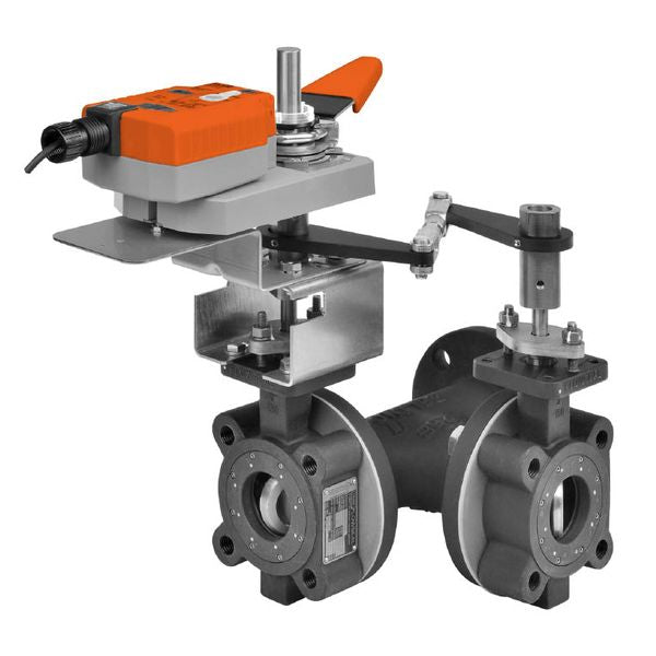 Belimo Butterfly Valve 2" 3-way Cv102 Actuator Non-FS 24 V ON/OFF Float