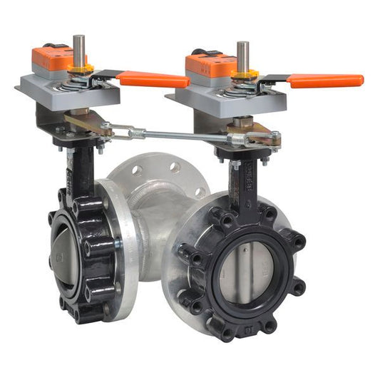 Belimo Butterfly Valve 5" 3-way Cv1022 Actuator Nonfail-safe 24V MFT/P