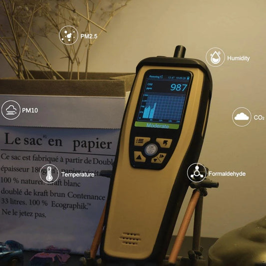 Temtop M2000 2nd Gen Air Quality Monitor PM2.5 PM10 CO2 HCHO Temp Rel Humidity