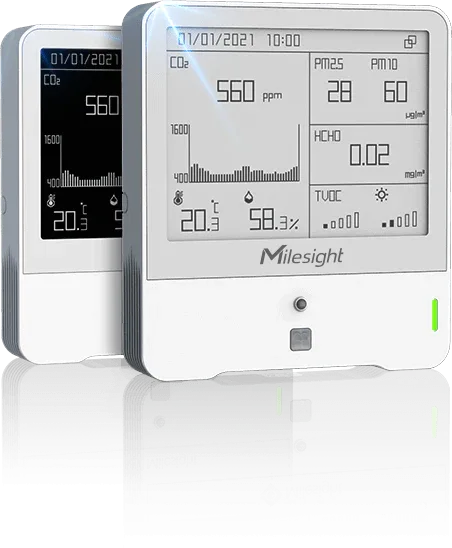 Sensors - Milesight Indoor Environment Monitor LoRa IAQ IEQ O3 HCHO eInk 5V IoT