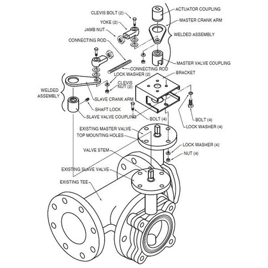 Belimo Valve Linkage 3-way BFV Retrofit Kit Industrial Mount Actuator