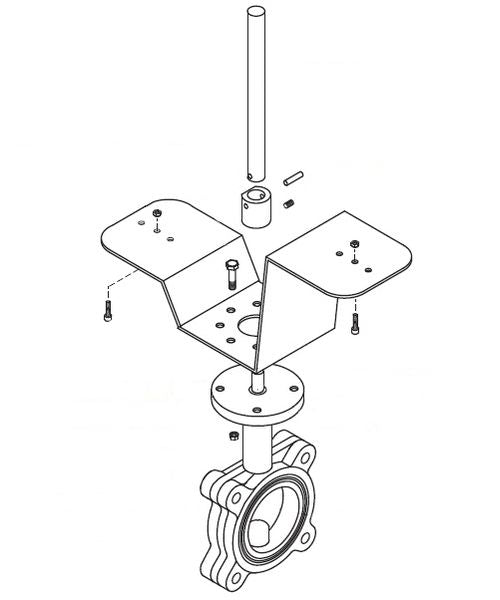 Belimo Valve Linkage 2-way BFV Retrofit Kit Dual Mount Actuator UFSP0008