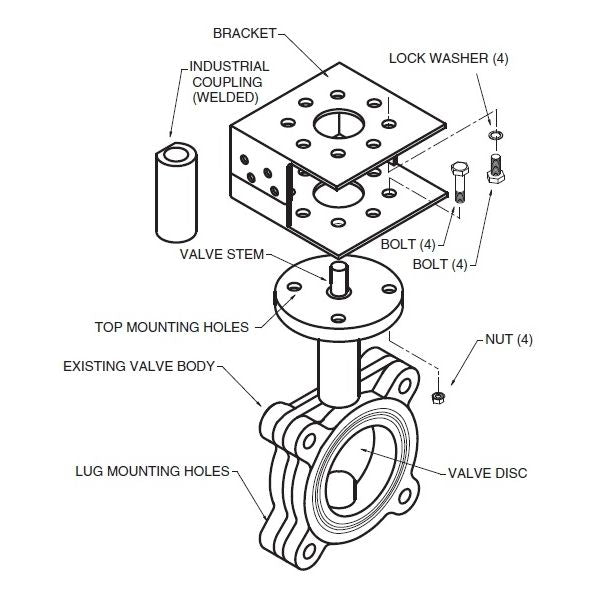 Belimo Valve Linkage 2-way BFV Retrofit Kit Industrial Mount Actuator