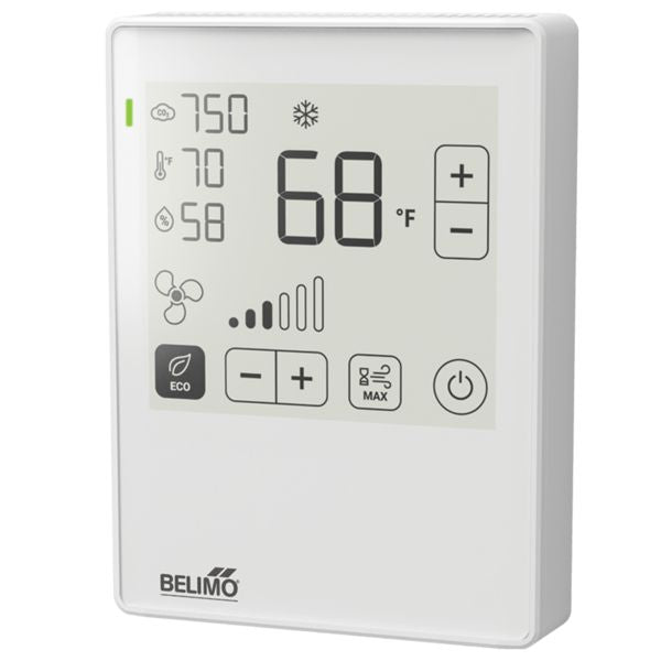 Belimo Room Sensor CO2 Humidity Temperature NFC Touch Display RAL9003