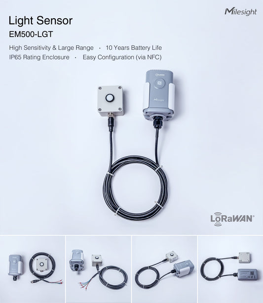 Milesight IP67 Light Sensor Lux Data Logger Agriculture Hydroculture