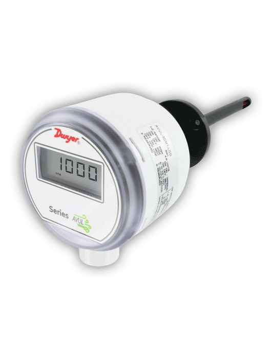 Dwyer Air Flow Transmitter 3% Accuracy LCD 0…10V 4…20mA 24V AC/DC HVAC