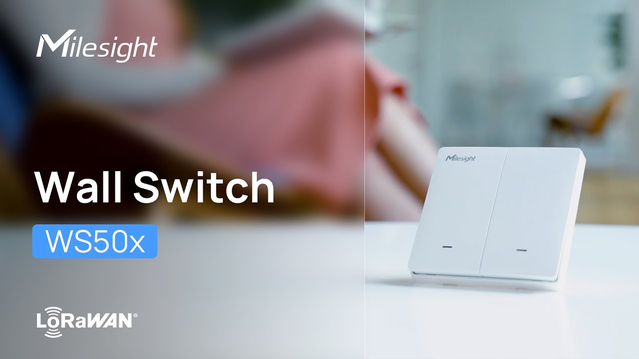 Milesight Smart Wall Switch White 86-type 2-gang LoRa D2D 2-3-wire IoT